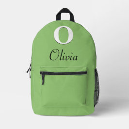 Modernes, elegantes Pistachio Monogram Bedruckter Rucksack