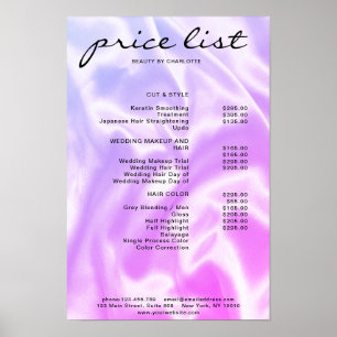 Modernes elegantes Preislisten-Poster Poster