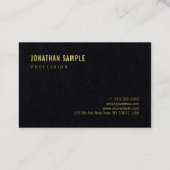 Modernes Elegantes Premium Black Luxurient Visitenkarte (Rückseite)