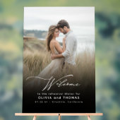 Modernes elegantes Probe Dinner Foto Begrüßung Acrylschild (Neutral)