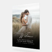 Modernes elegantes Probe Dinner Foto Begrüßung Acrylschild (Winkel)