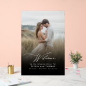 Modernes elegantes Probe Dinner Foto Begrüßung Acrylschild (Hochzeit)