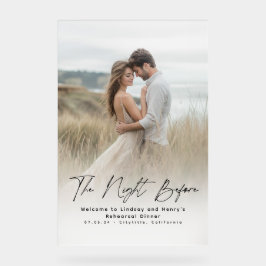 Modernes elegantes Probe Dinner Foto Begrüßung Acrylschild