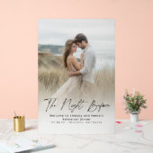 Modernes elegantes Probe Dinner Foto Begrüßung Acrylschild (Hochzeit)