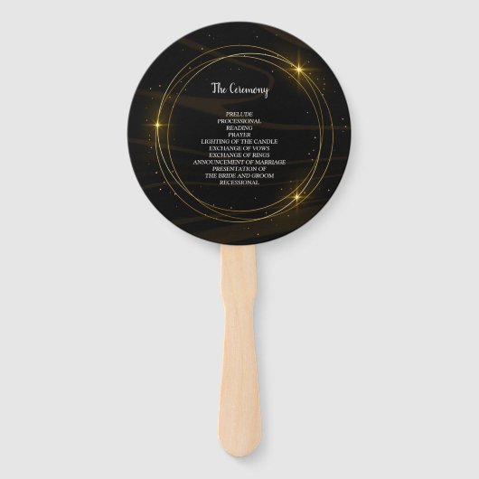 Modernes, elegantes Programm für goldene Hochzeite Fächer (Rückseite)