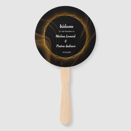 Modernes, elegantes Programm für goldene Hochzeite Fächer (Vorderseite)
