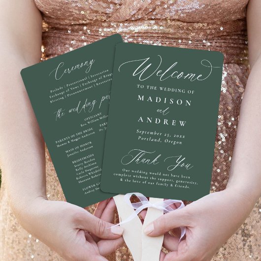 Modernes, elegantes Programm für grüne Hochzeiten Fächer