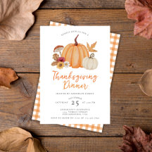 Modernes, elegantes Pumpkin Erntedank Dinner