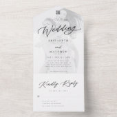 Modernes, elegantes QR-Foto All In One Einladung (Innen Boden)