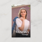 Modernes, elegantes QR-Foto Beruflich Visitenkarte (Vorderseite)