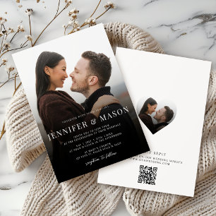 Modernes elegantes QR UAWG Website Wedding Foto Einladung