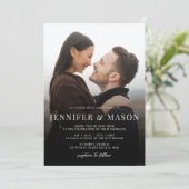 Modernes elegantes QR UAWG Website Wedding Foto Einladung (Stehend Vorderseite)