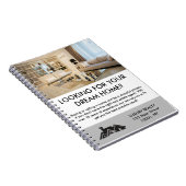 Modernes Elegantes Real Anwesen Agent Personalisie Notizblock (Rechte Seite)