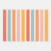 Modernes elegantes Retro-Muster mit bunten Streife Geschenkpapier Set (Vorderseite 2)