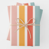 Modernes elegantes Retro-Muster mit bunten Streife Geschenkpapier Set (Beispiel)