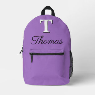 Modernes elegantes Rich Lavender Monogram Bedruckter Rucksack