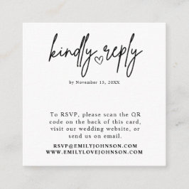 Modernes elegantes Romantisches QR Code Wedding RS Begleitkarte