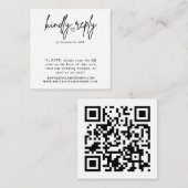 Modernes elegantes Romantisches QR Code Wedding RS Begleitkarte (Vorne/Hinten)