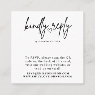 Modernes elegantes Romantisches QR Code Wedding RS Begleitkarte