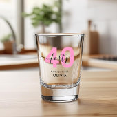 Modernes elegantes Rosa 40. Geburtstag Schnapsglas