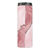 Modernes, elegantes Rosa Agate Geode Monogramm Thermosbecher (Rückseite)