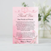 Modernes, elegantes Rosa blühen in Niedlichem Blis Dankeskarte (Stehend Vorderseite)