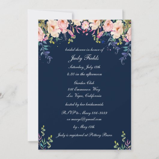 Modernes Elegantes Rosa Brautparty Einladung (Vorderseite)