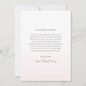 Modernes elegantes Rosa-Chic-Foto Hochzeit Dankeskarte (Rückseite)