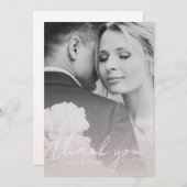 Modernes elegantes Rosa-Chic-Foto Hochzeit Dankeskarte (Vorne/Hinten)