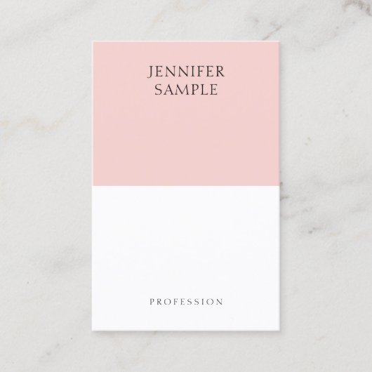 Modernes, elegantes Rosa Einfaches Beruflich Visitenkarte (Vorderseite)