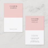 Modernes, elegantes Rosa Einfaches Beruflich Visitenkarte (Vorne/Hinten)