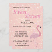 Modernes, elegantes Rosa Flamingo Save The Date (Vorne/Hinten)
