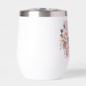 Modernes, elegantes rosa, florales Monogramm (Vorderseite)