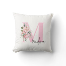 Modernes, elegantes rosa, florales Monogramm