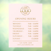 Modernes elegantes Rosa | Geschäftsöffnungszeiten Fensteraufkleber (Blatt 3)