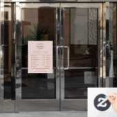 Modernes elegantes Rosa | Geschäftsöffnungszeiten Fensteraufkleber (Büro Tür)