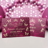 Modernes elegantes Rosa Gold 15 Jahre alt Quinceañ Save The Date