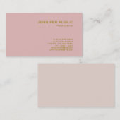 Modernes elegantes rosa Goldluxusauslese-Schablone Visitenkarte (Vorne/Hinten)