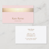 Modernes elegantes rosa Goldrand Visitenkarte (Vorne/Hinten)