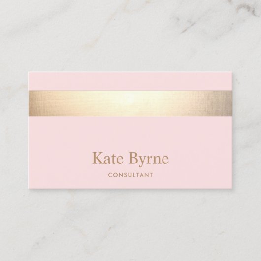 Modernes elegantes rosa Goldrand Visitenkarte (Vorderseite)