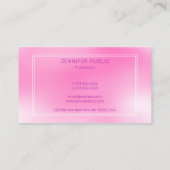 Modernes elegantes rosa Lila kreatives Design Tren Visitenkarte (Rückseite)