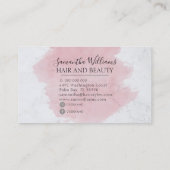 Modernes elegantes rosa Marmor Visitenkarte (Rückseite)