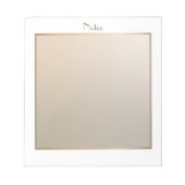 Modernes elegantes Rosa mit goldener Grenze Notizblock (Vorderseite)