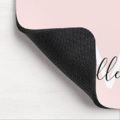 Modernes, elegantes, rosa Monogramm-Drehbuch Mousepad (Ecke)