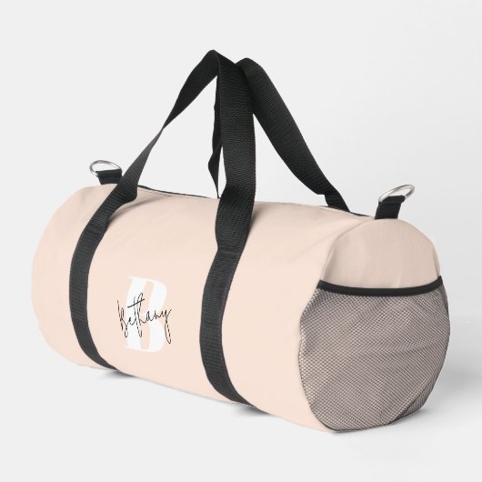 Modernes, elegantes Rosa Monogramm Duffle Bag (Rechte Ecke)
