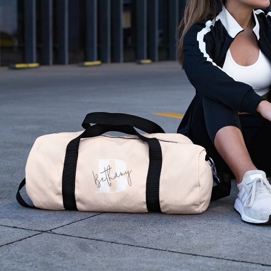 Modernes, elegantes Rosa Monogramm Duffle Bag