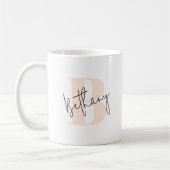 Modernes, elegantes Rosa Monogramm Kaffeetasse (Links)