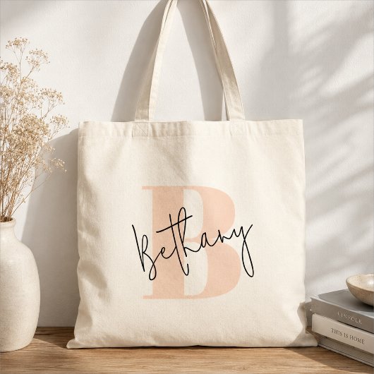 Modernes, elegantes Rosa Monogramm Tragetasche