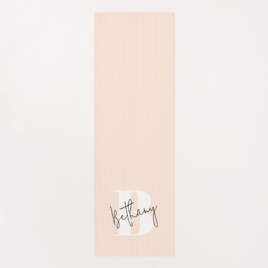 Modernes, elegantes Rosa Monogramm Yogamatte (Vorderseite)