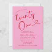 Modernes, elegantes Rosa Party 21. Geburtstag Einladung (Vorderseite)